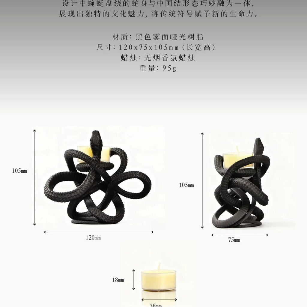 Gothic Snake Candle Holder – Serpent Sculpture Tealight Decor