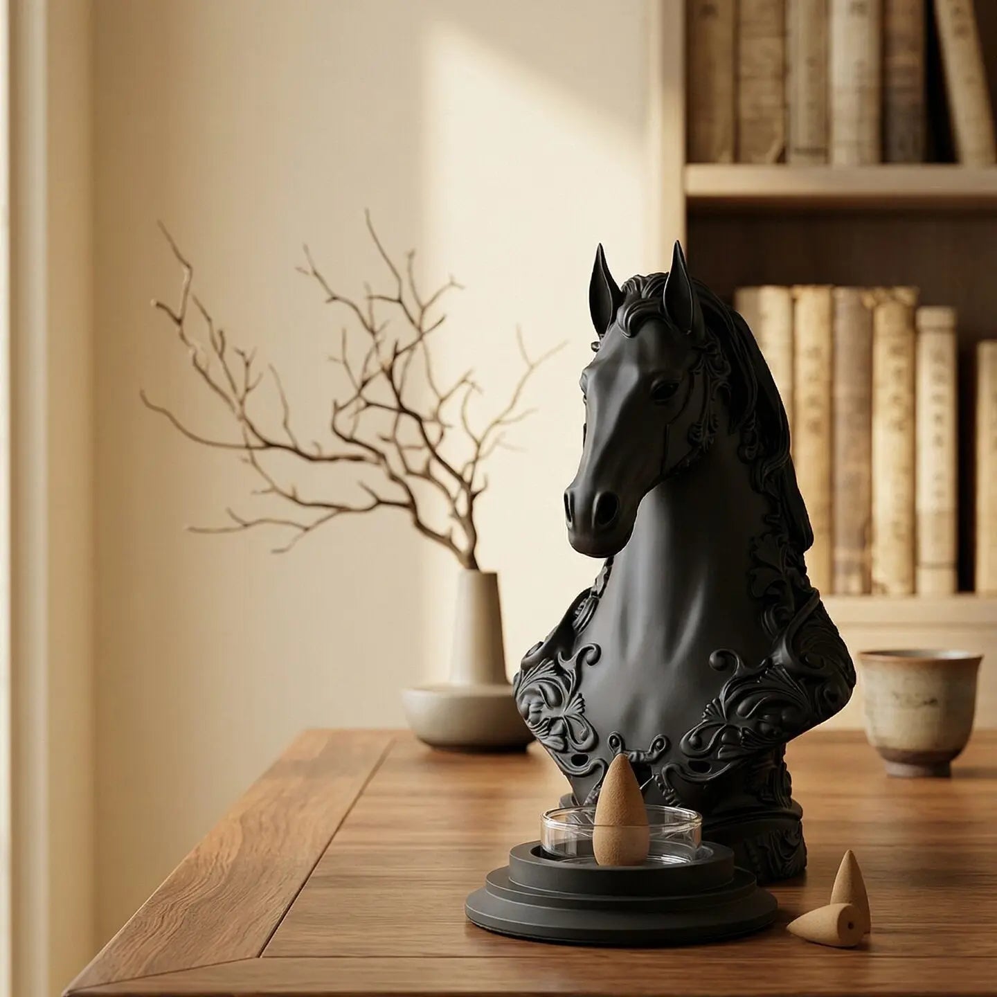Gothic Horse Head Incense Burner｜Elegant Home Fragrance Decor
