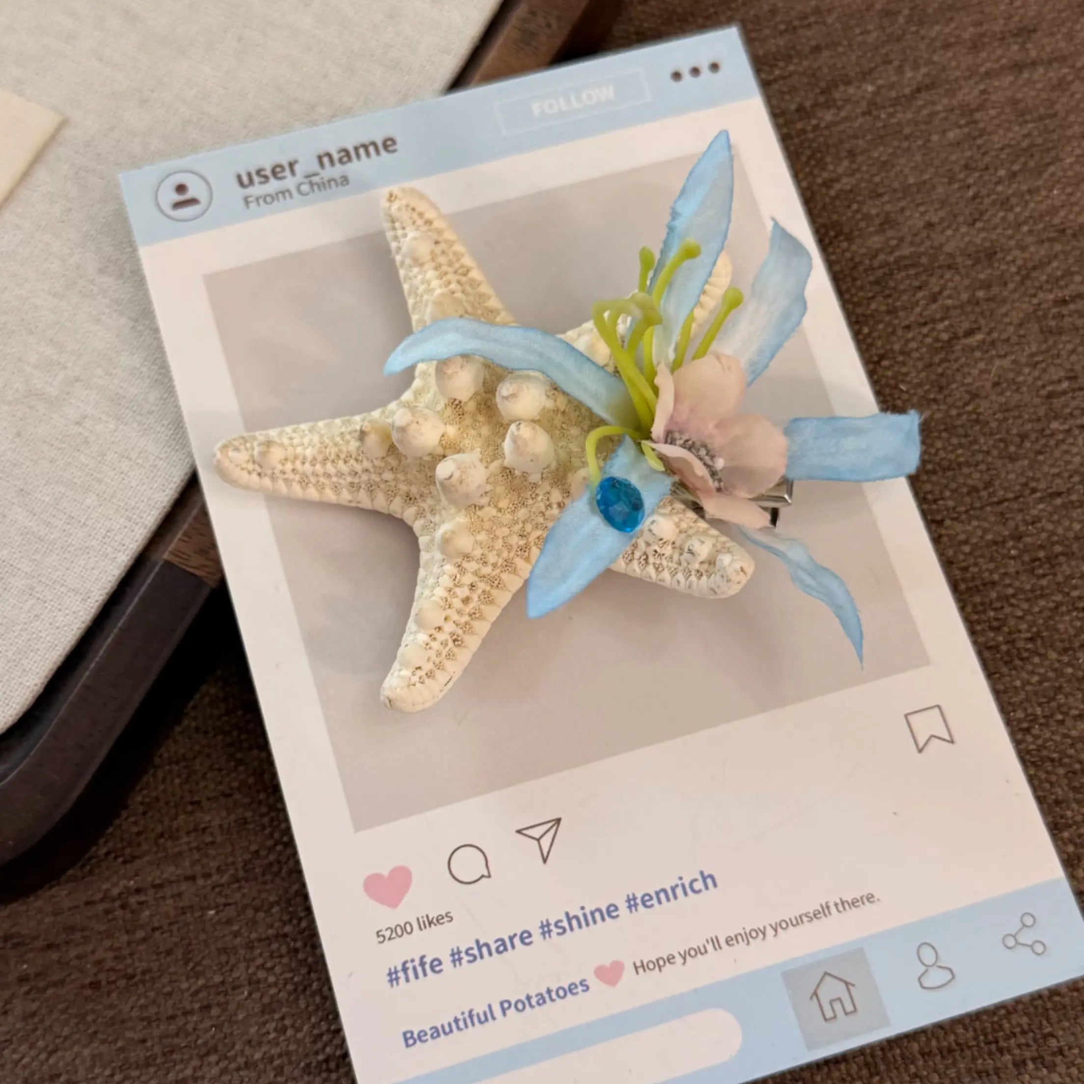Boho Starfish Hair Clips for Women | 3D Beach Starfish Hair Pins, Summer Vacation Clips