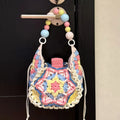 Boho Hand‑Crocheted Hexagram   | Pastel Beaded Crossbody Pouch