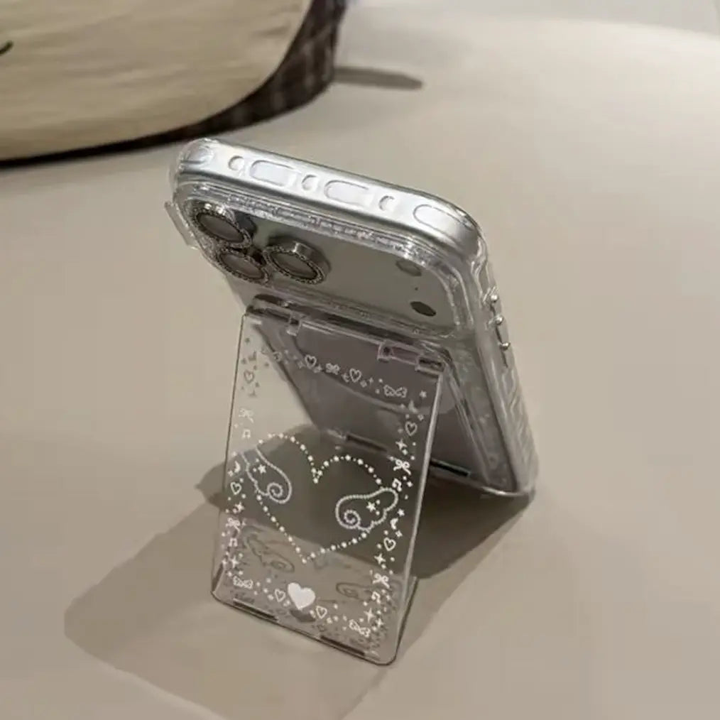 Transparent Magnetic Phone Card Holder with DIY Star Stickers | Clear Phone Case for Mini Cards & Photo Cards