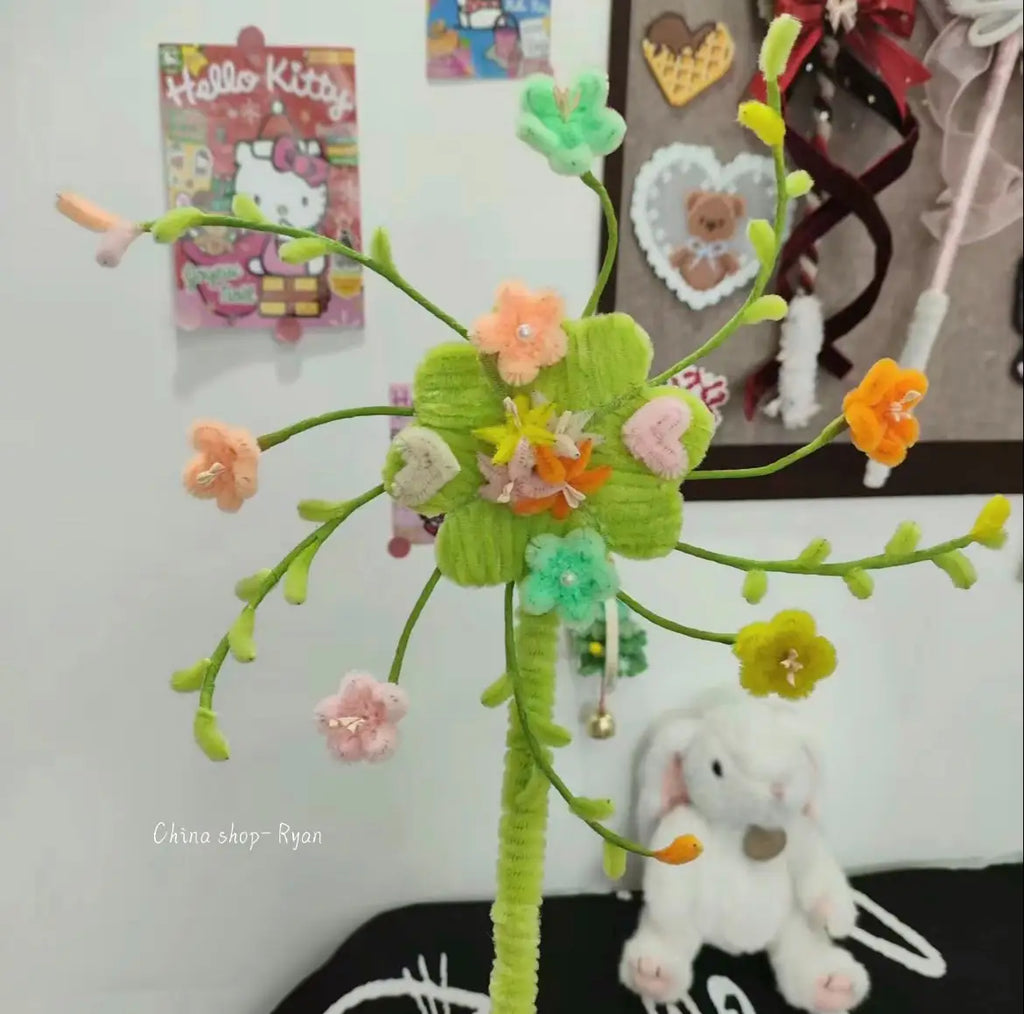 DIY Flower Craft Kit – Pipe Cleaner Windmill & Clover Set (Beginner Friendly Gift)