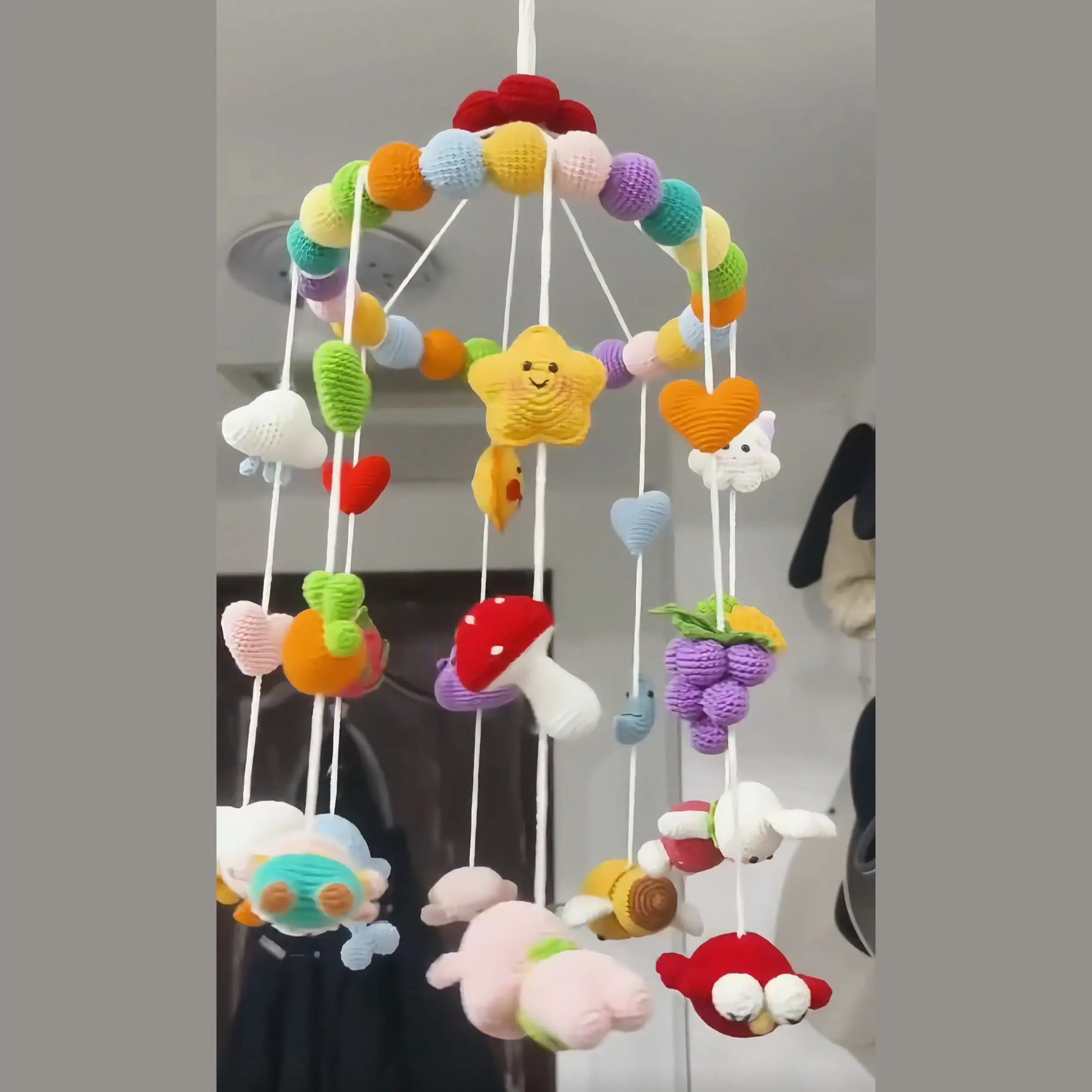 Handmade Crochet Baby Mobile, Custom Crib Mobile for Nursery Decor