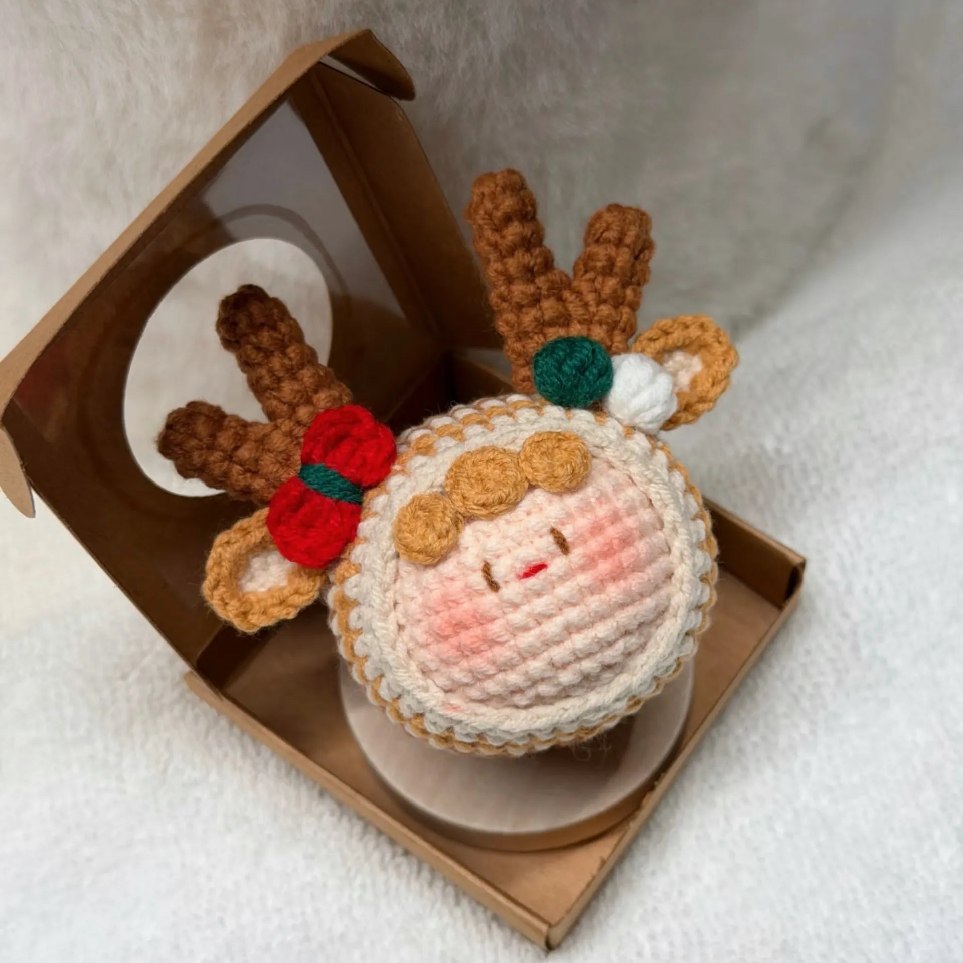Handmade Crochet Xmas Doll Keychain, Christmas Bag Charm Pendant Gift