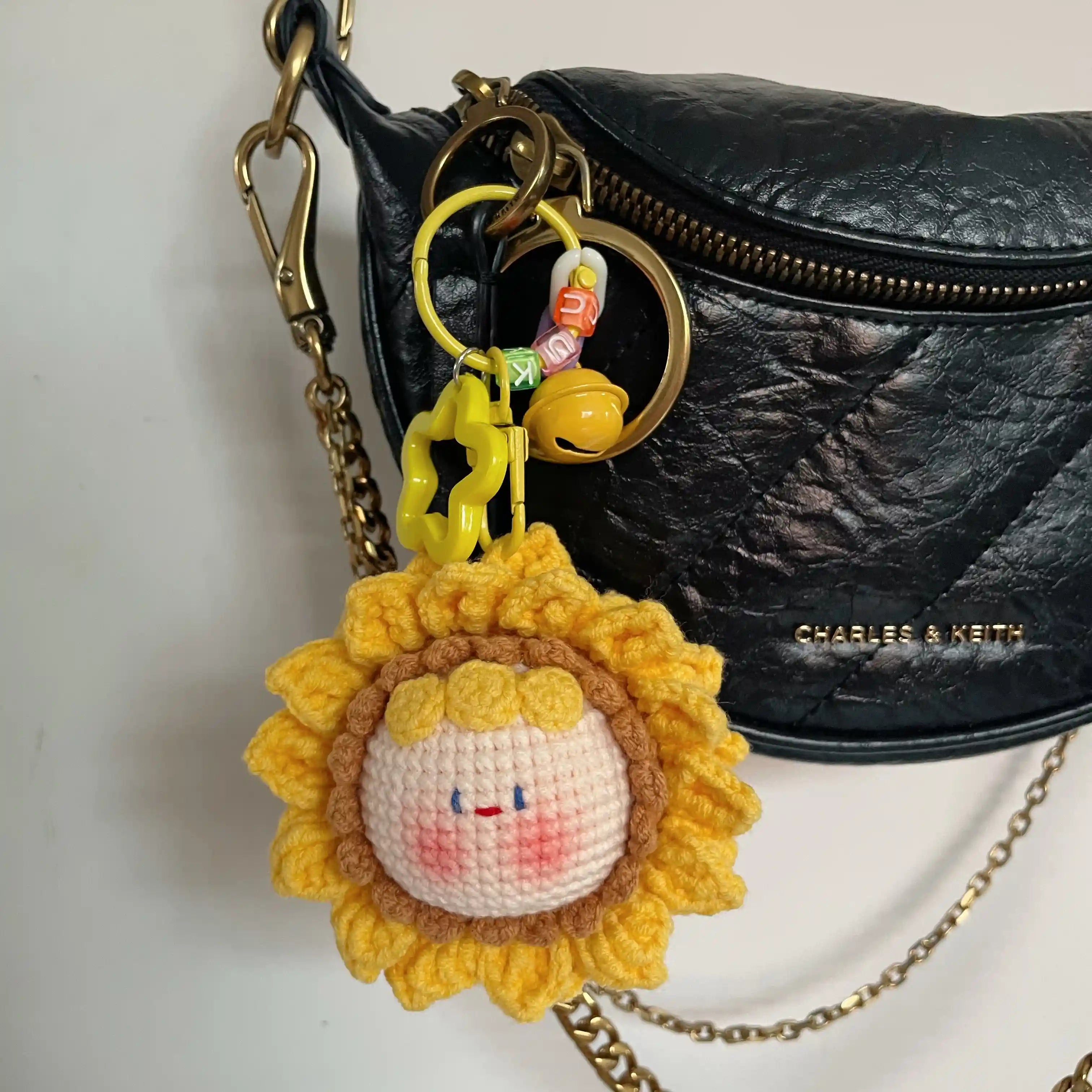 Handmade Crochet Xmas Doll Keychain, Christmas Bag Charm Pendant Gift