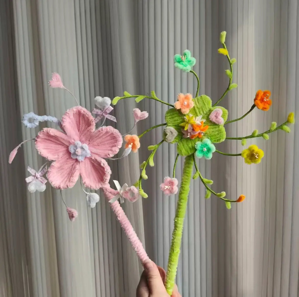 DIY Flower Craft Kit – Pipe Cleaner Windmill & Clover Set (Beginner Friendly Gift)