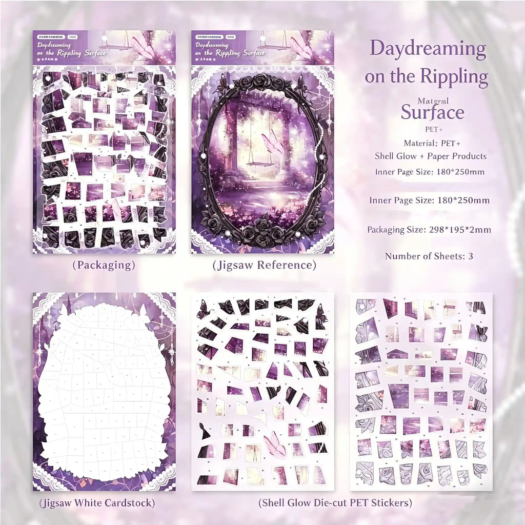 Aesthetic Butterfly Puzzle Stickers – DIY Scrapbook & Journaling Set