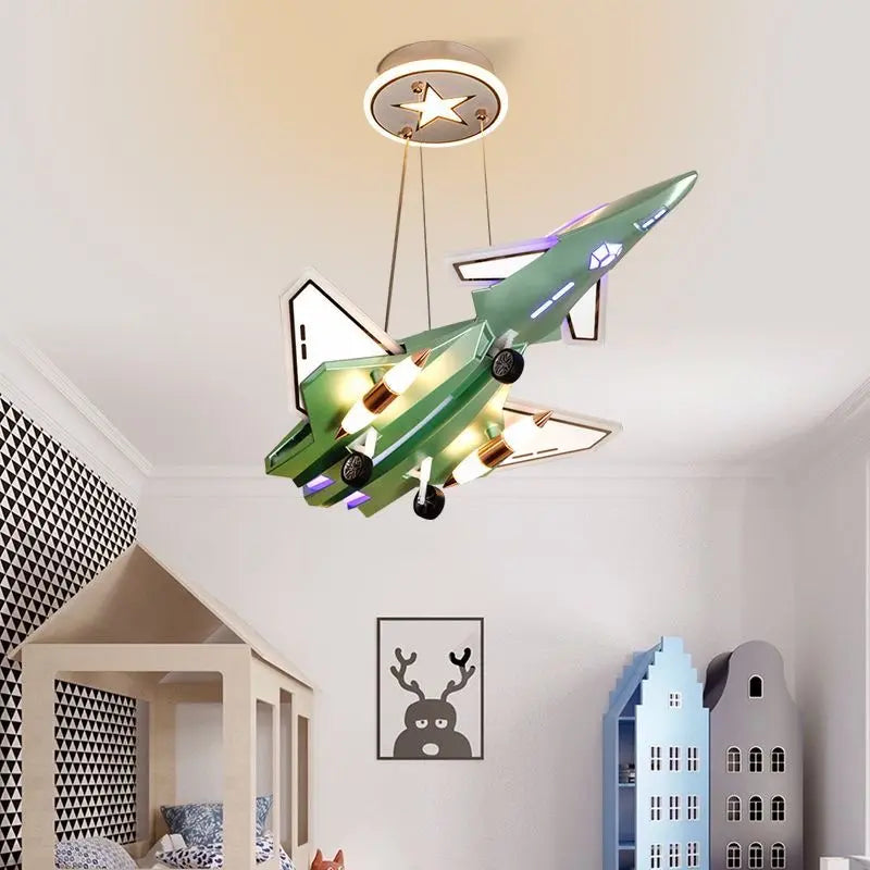 Kids Fighter Jet LED Ceiling Light  Stretchable Wings | Perfect Gift for Kids & Home