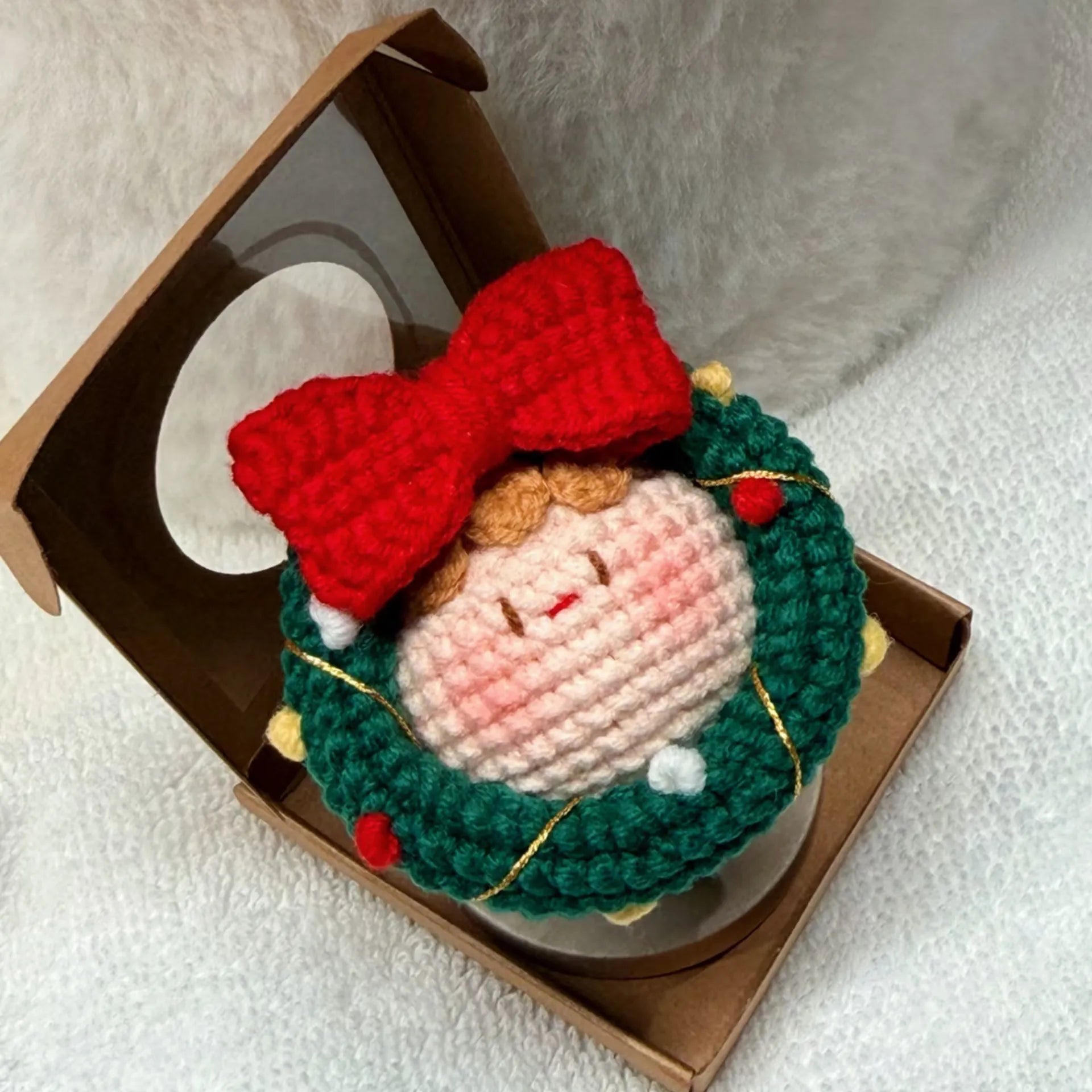 Handmade Crochet Xmas Doll Keychain, Christmas Bag Charm Pendant Gift