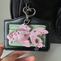 3D Printed Gothic Goldfish Keychain | Punk Spike & Star Bag Charm