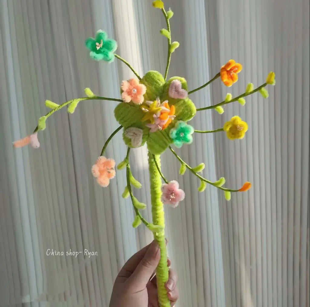 DIY Flower Craft Kit – Pipe Cleaner Windmill & Clover Set (Beginner Friendly Gift)