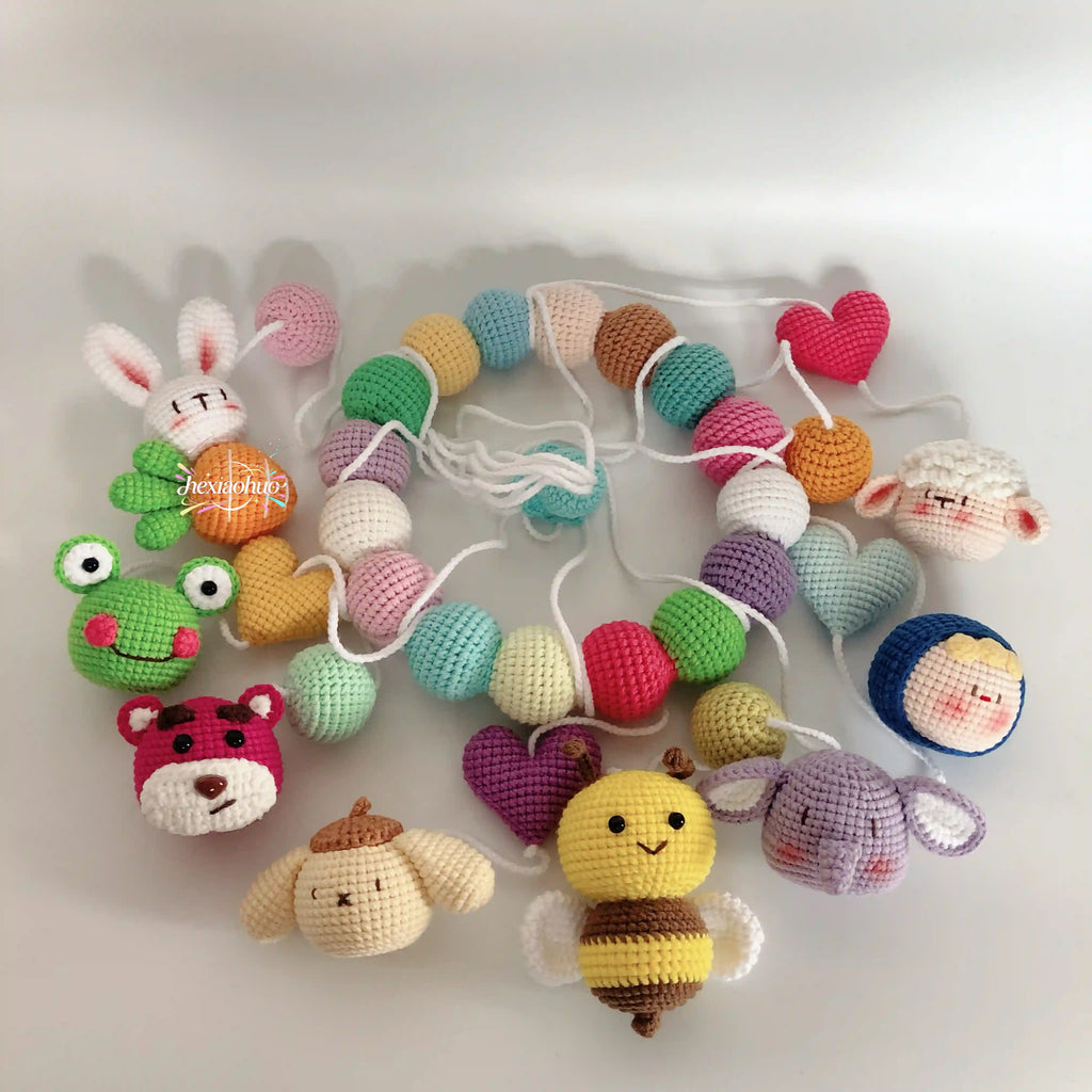 Handmade Crochet Baby Mobile | Whimsical Animal & Ball Nursery Crib Hanging