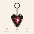 Handmade Gothic Dark Heart Pendant | Unique Felt Keychain & Bag Charm