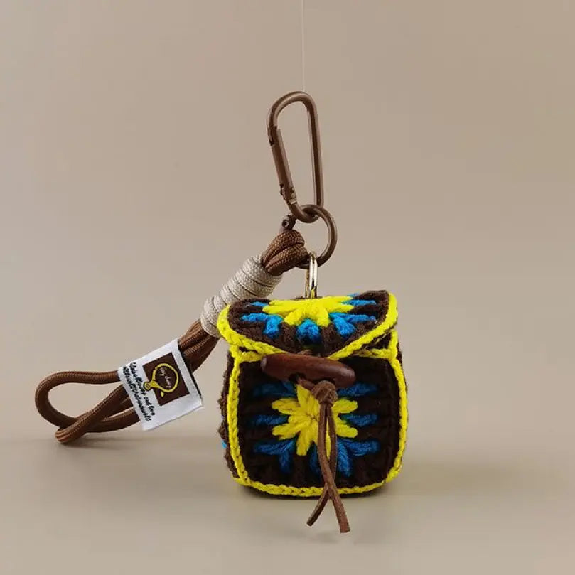 Cute Crochet Mushroom Earbud Case Hand Knit AirPods Bag Keychain Gift