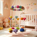 Soft Handmade Crochet Crib Mobile, Cartoon Animal Ball Newborn Sensory Gift