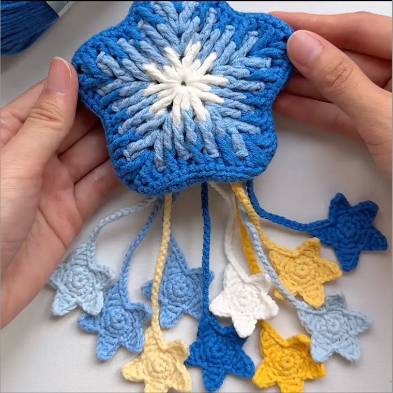 Handmade Crochet Flower Ornament – Bag Charm, Keychain & Cup Sleeve, Unique Handmade Gift