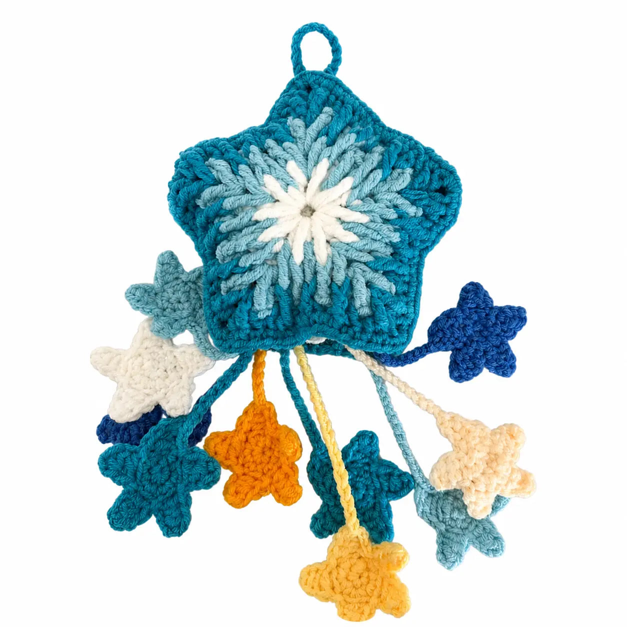Handmade Crochet Flower Ornament – Bag Charm, Keychain & Cup Sleeve, Unique Handmade Gift