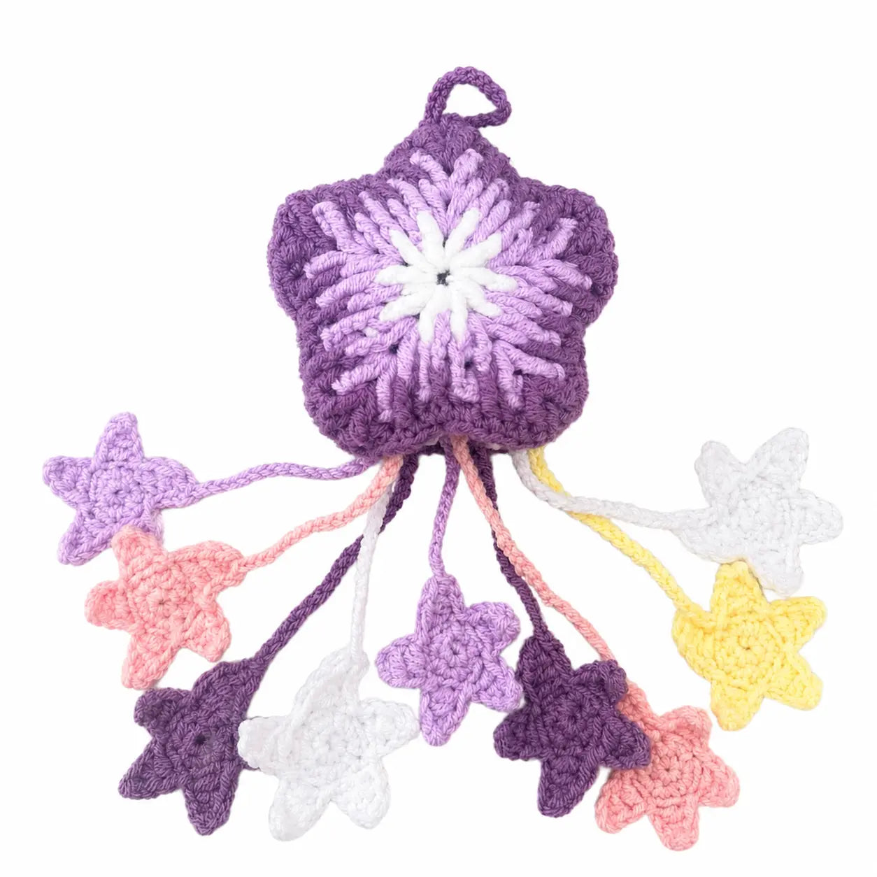 Handmade Crochet Flower Ornament – Bag Charm, Keychain & Cup Sleeve, Unique Handmade Gift