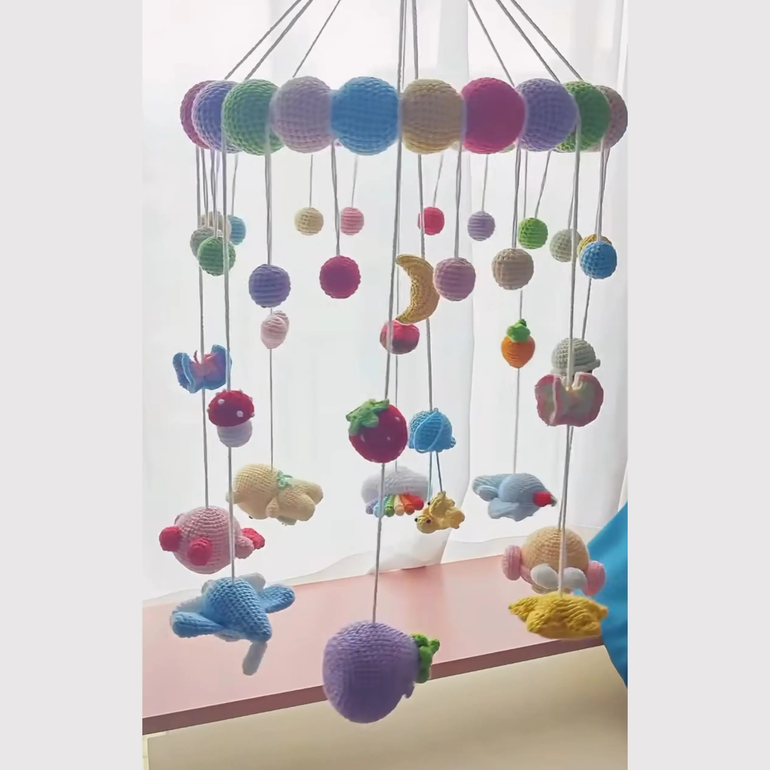 Handmade Crochet Baby Mobile, Custom Crib Mobile for Nursery Decor