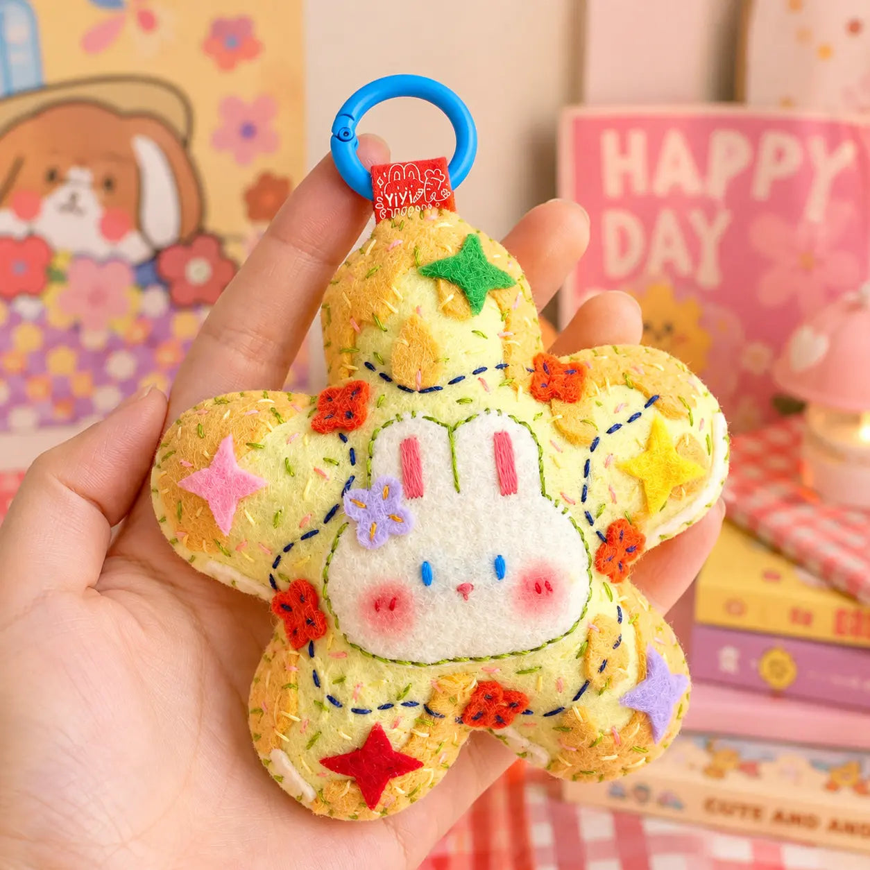 Handmade Felt Flower Charm | Original  Wool Flower Keychain / Bag Pendant
