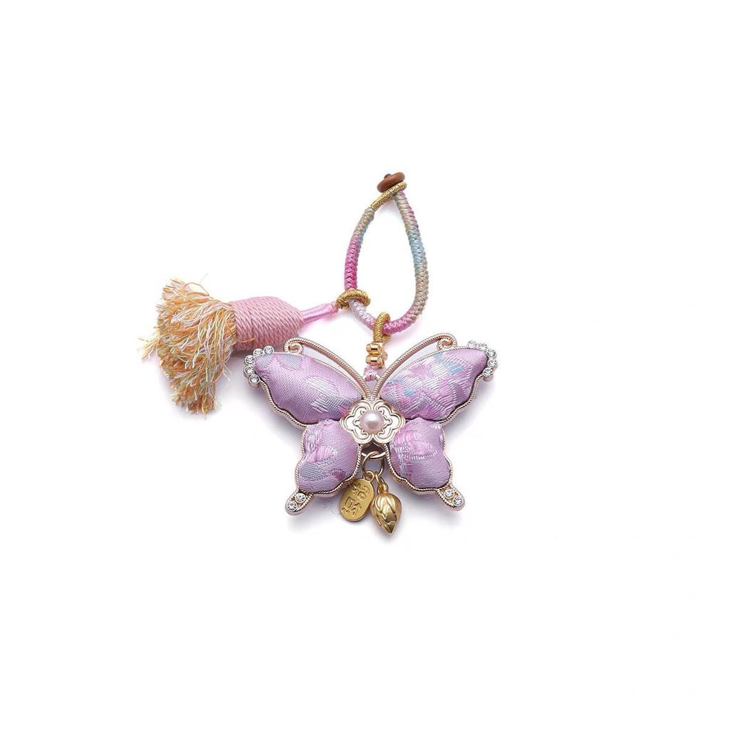 Amuleto de mariposa china – Regalo de colgante de bolso con borla de la suerte hecho a mano