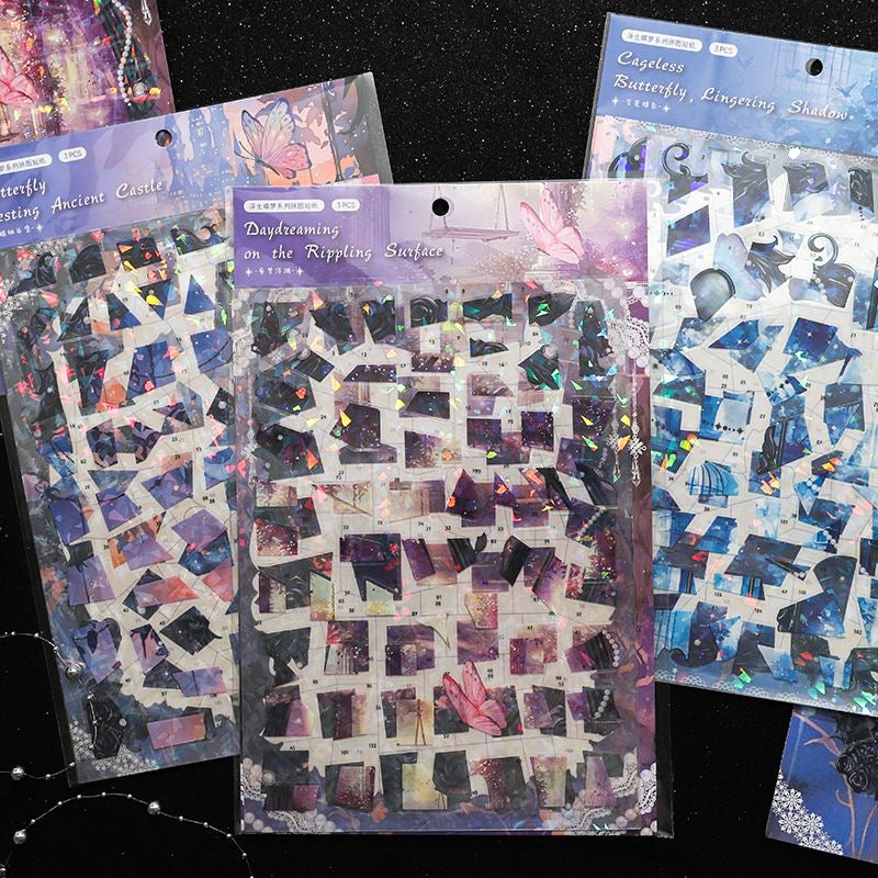 Aesthetic Butterfly Puzzle Stickers – DIY Scrapbook & Journaling Set