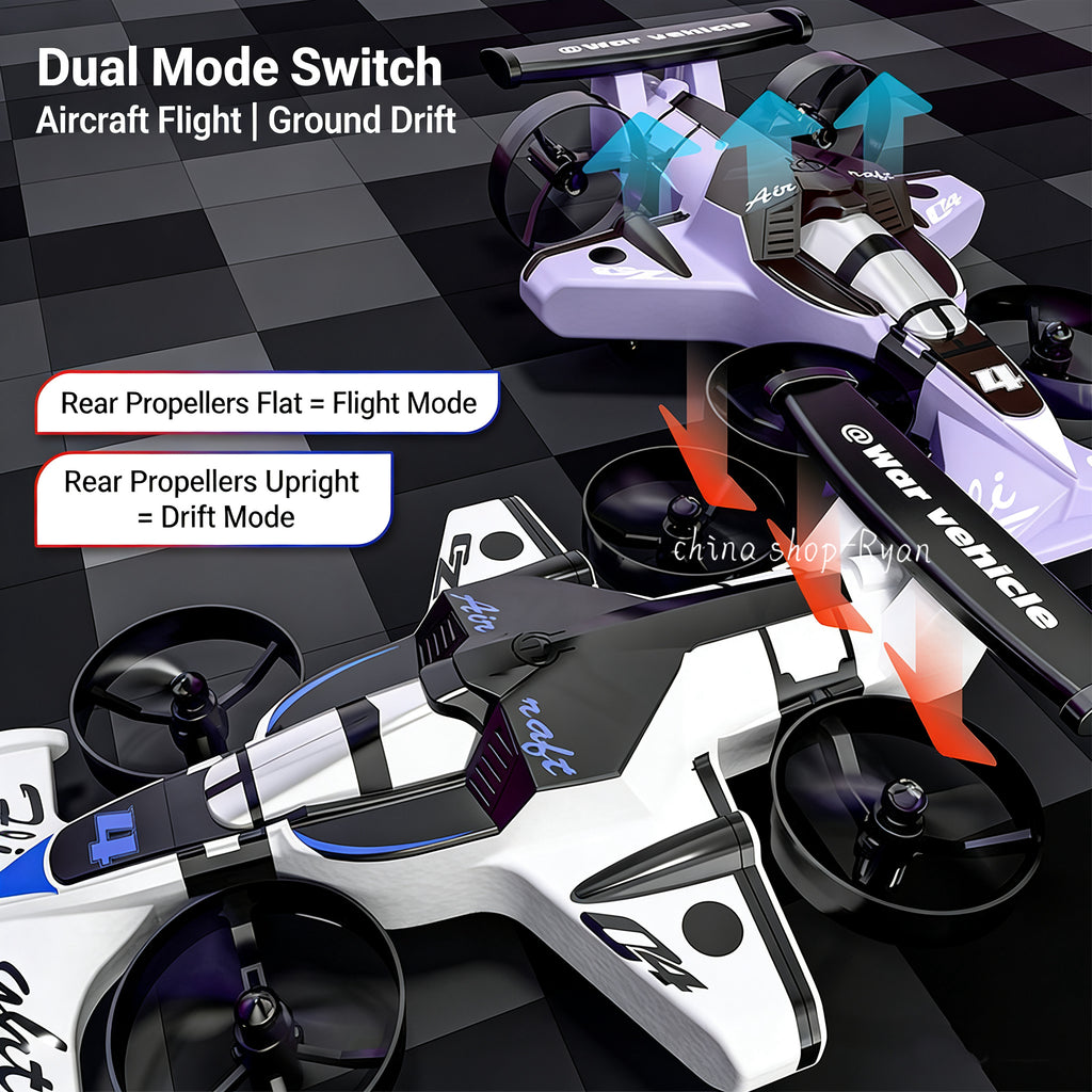 2026 2-in-1 Land Air RC Flying Car, Formula Style Drift Toy Vehicle