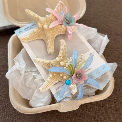 Boho Starfish Hair Clips for Women, 3D Beach Starfish Hair Pins, Summer Vacation Side Bangs Clips, Coastal Hair Accessories for Beach Holiday