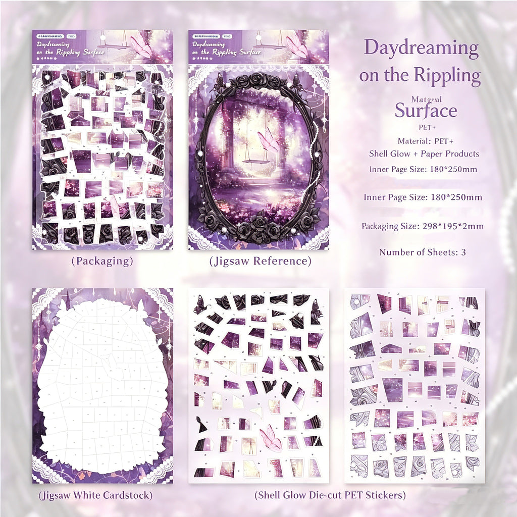 Aesthetic Butterfly Puzzle Stickers – DIY Scrapbook & Journaling Set