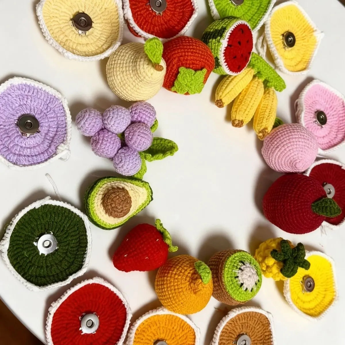 Crochet Fruit Puzzle Ball | Detachable Toddler Educational Sensory Toy Gift