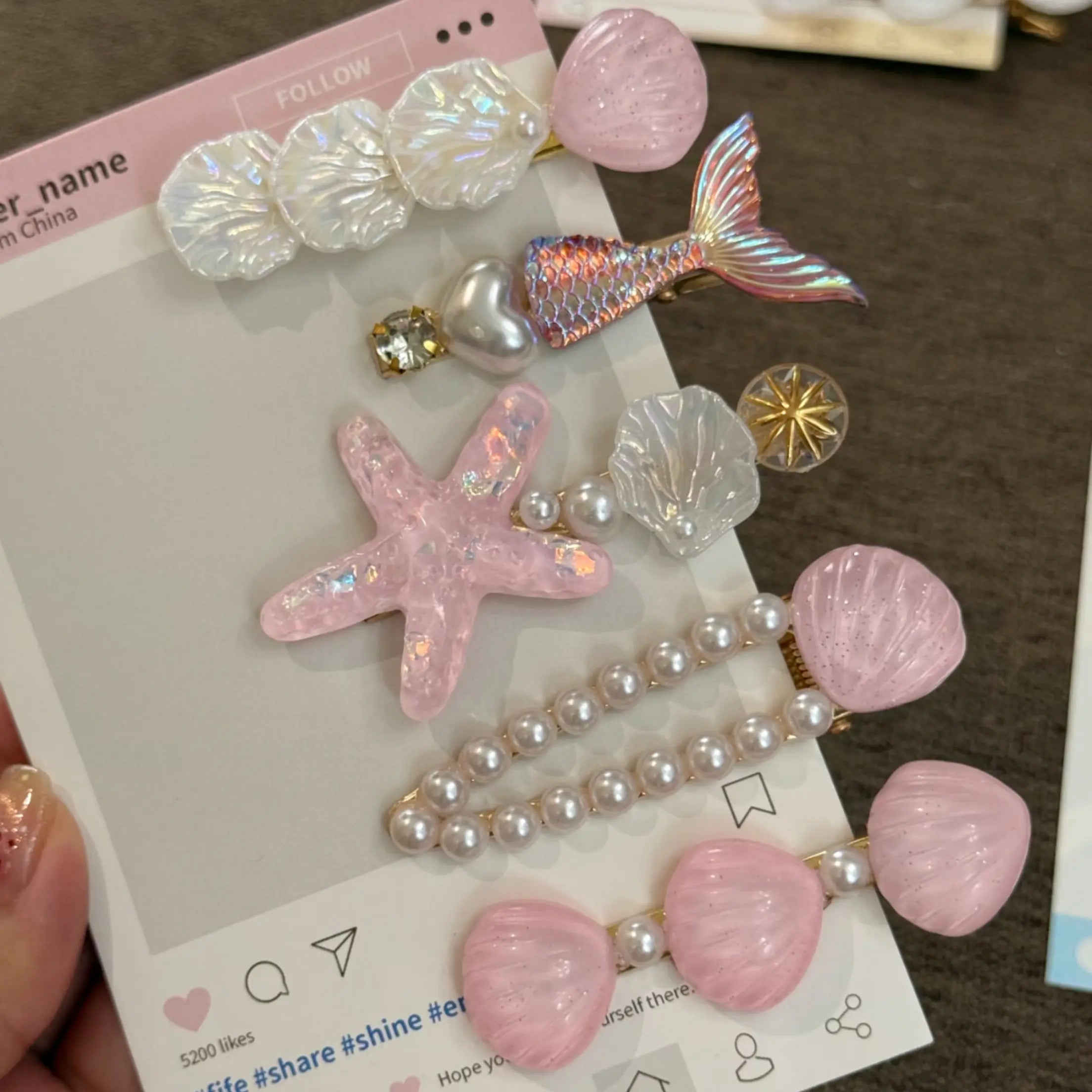 Ocean Mermaid Hair Clips Set – Starfish Shell Cute Hair Accessories