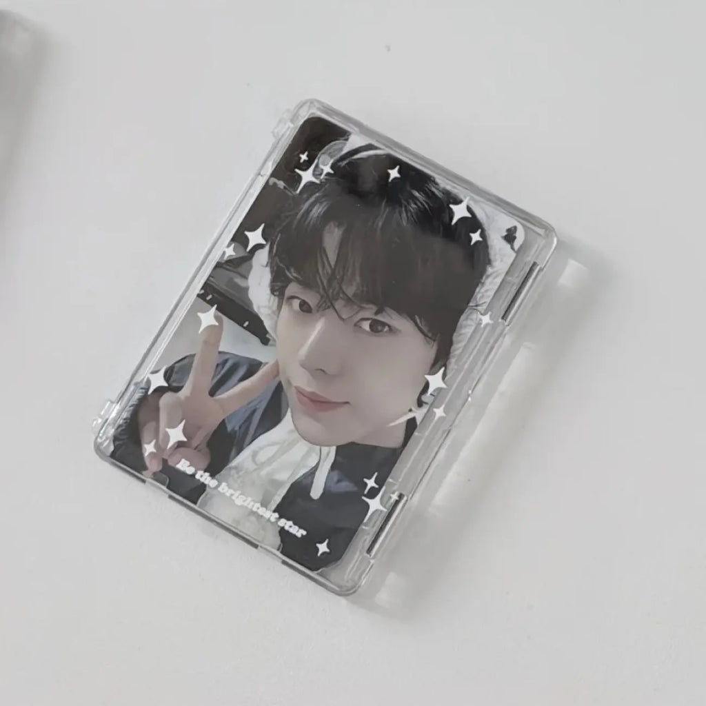 Transparent Magnetic Phone Card Holder | Clear Acrylic Storage Case for 3 Inch Photo Cards & Mini Collectible Cards