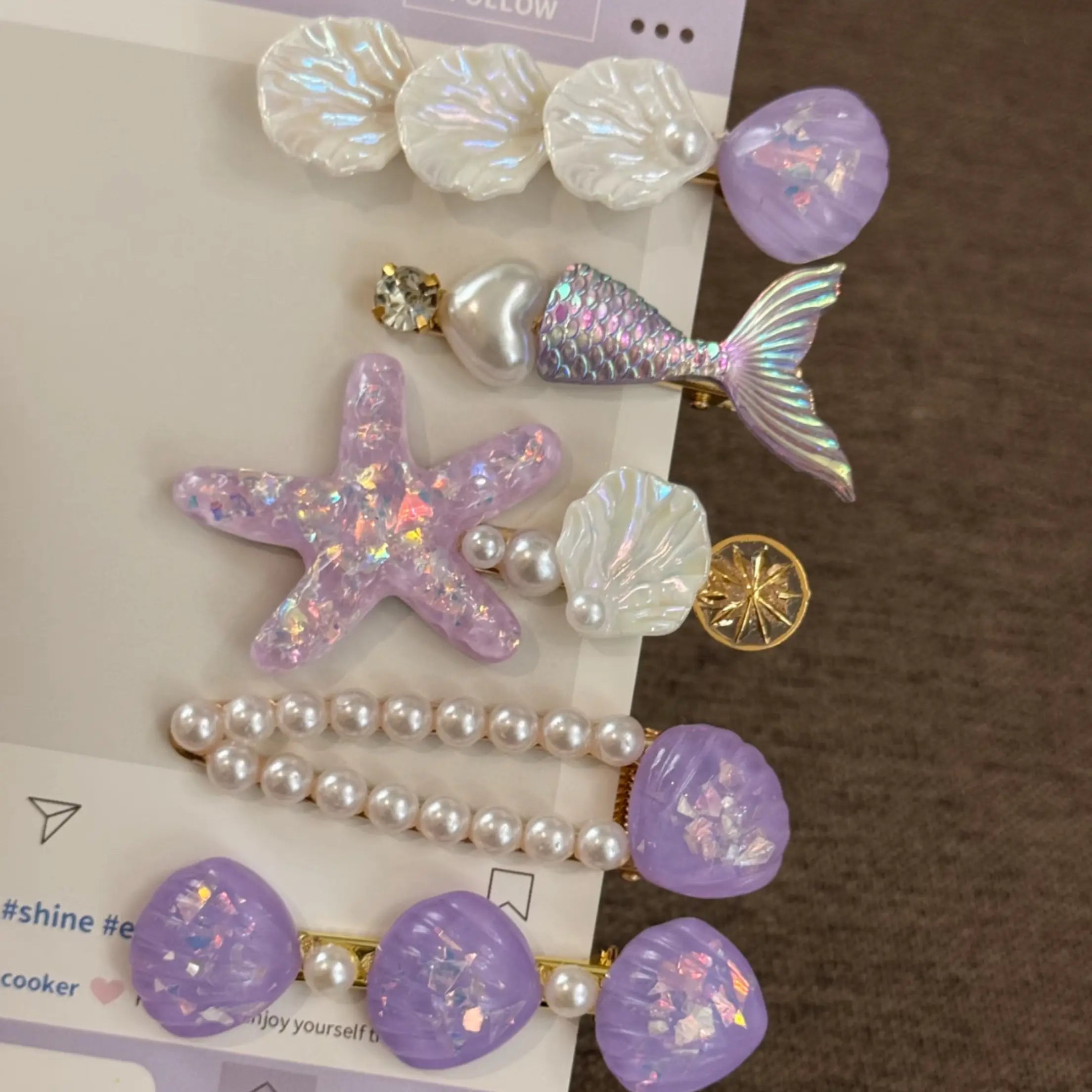 Ocean Mermaid Hair Clips Set – Starfish Shell Cute Hair Accessories