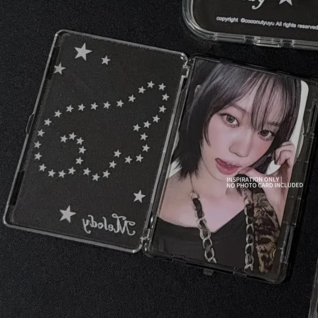 Transparent Magnetic Phone Card Holder with DIY Star Stickers | Clear Phone Case for Mini Cards & Photo Cards