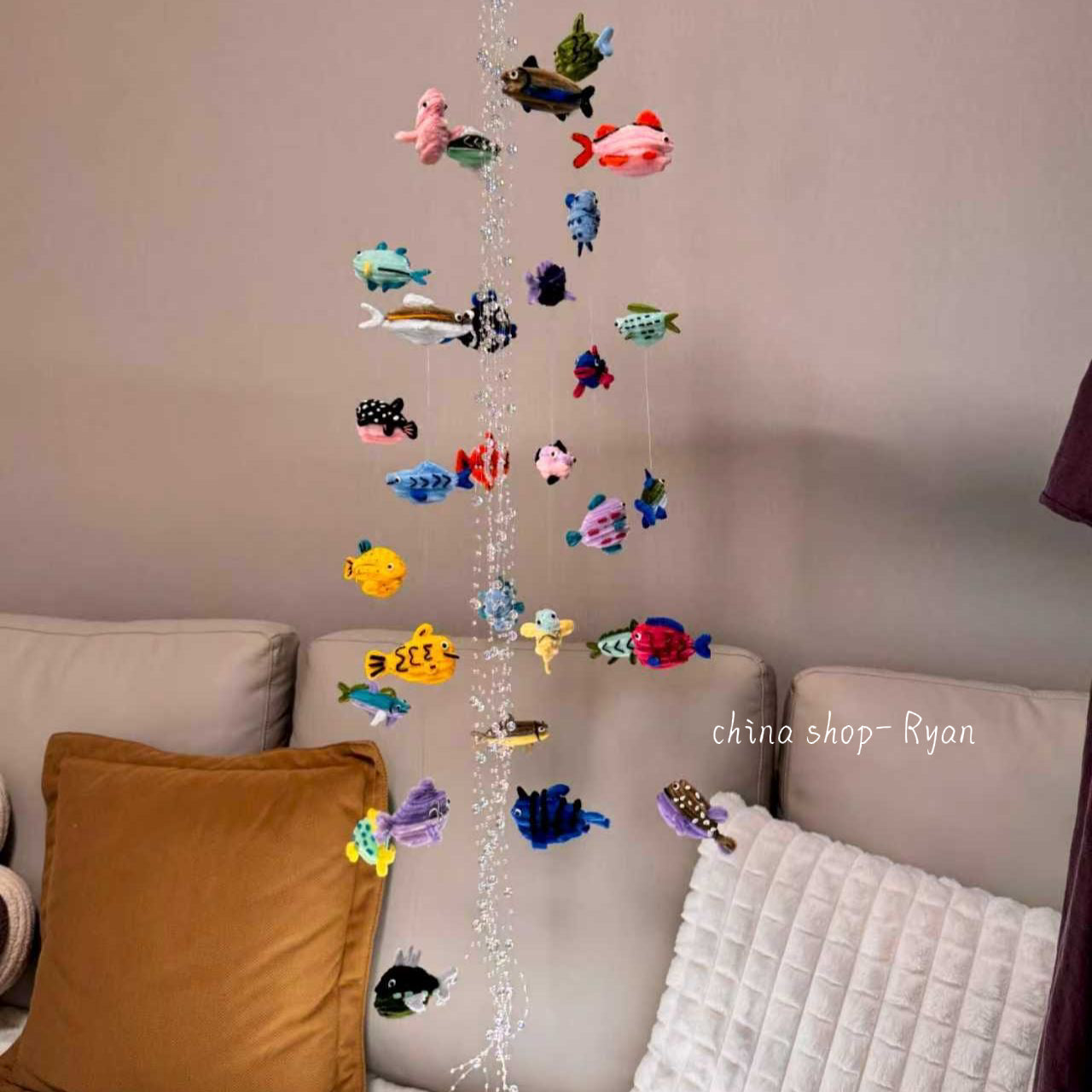 DIY Fish Wind Chime, Ocean Style Pipe Cleaner Craft Kit, Handmade Cute Hanging Decor, Creative Gift for Kids & Friends