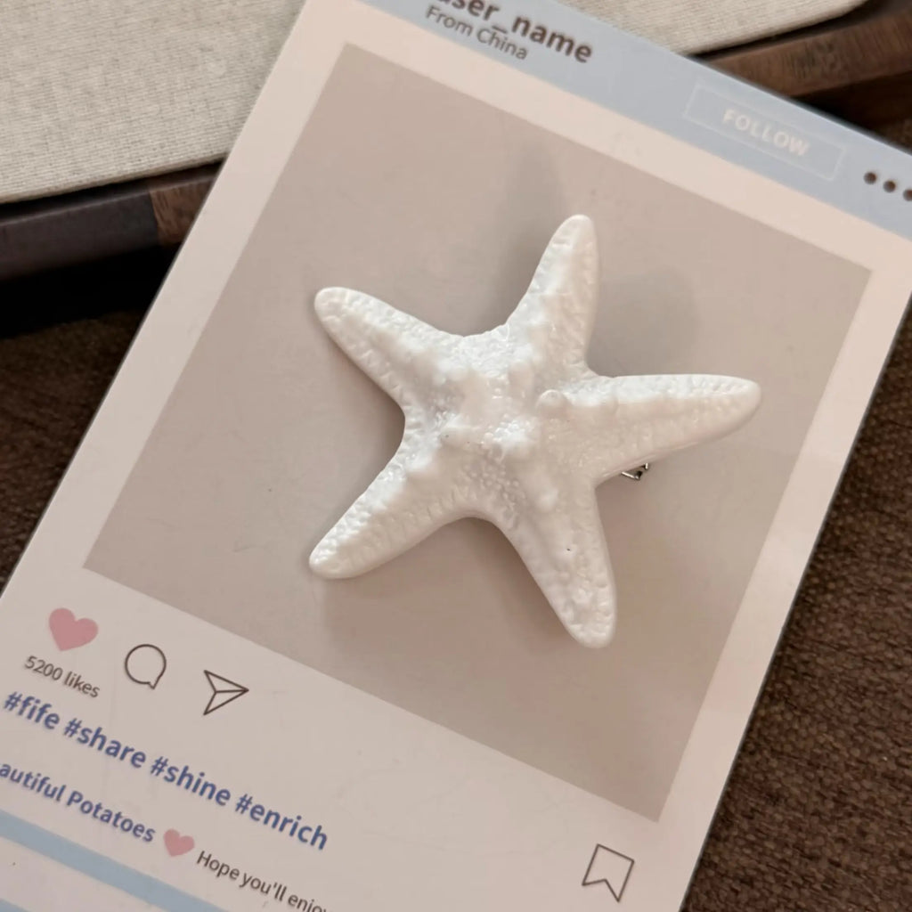 Boho Starfish Hair Clips for Women | 3D Beach Starfish Hair Pins, Summer Vacation Clips