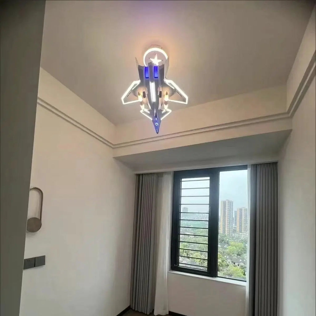 Kids Fighter Jet LED Ceiling Light  Stretchable Wings | Perfect Gift for Kids & Home