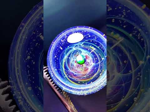 Galaxy Glass Sphere – Hand-Blown Cosmic Art Orb, Handmade Universe Design
